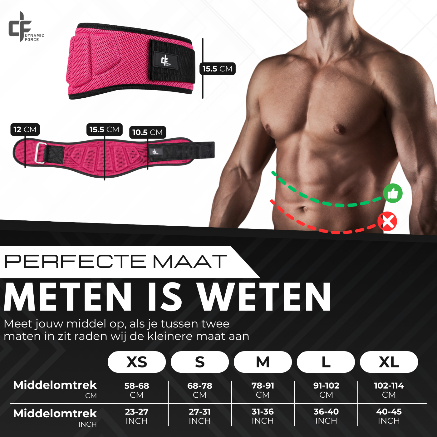 Liftingbelt Roze - Dynamic Force