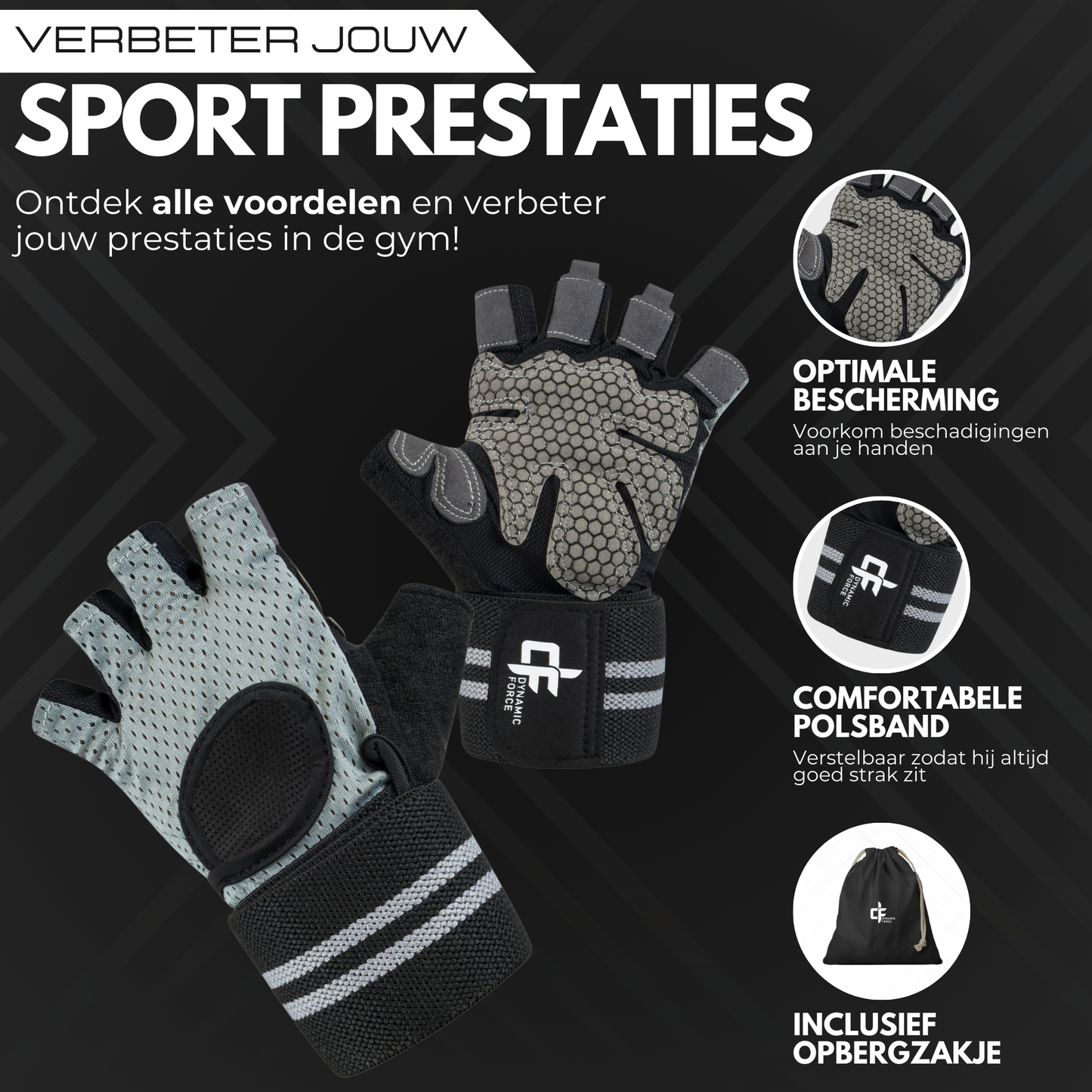 Fitnesshandschoenen Grijs