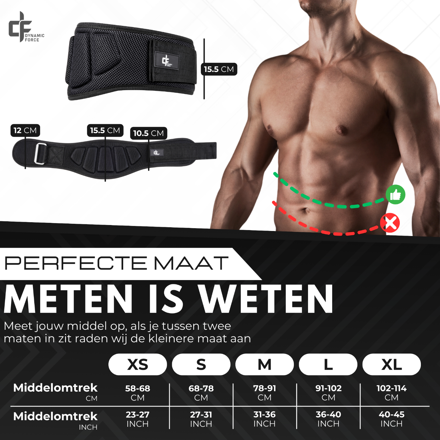 Liftingbelt Zwart - Dynamic Force