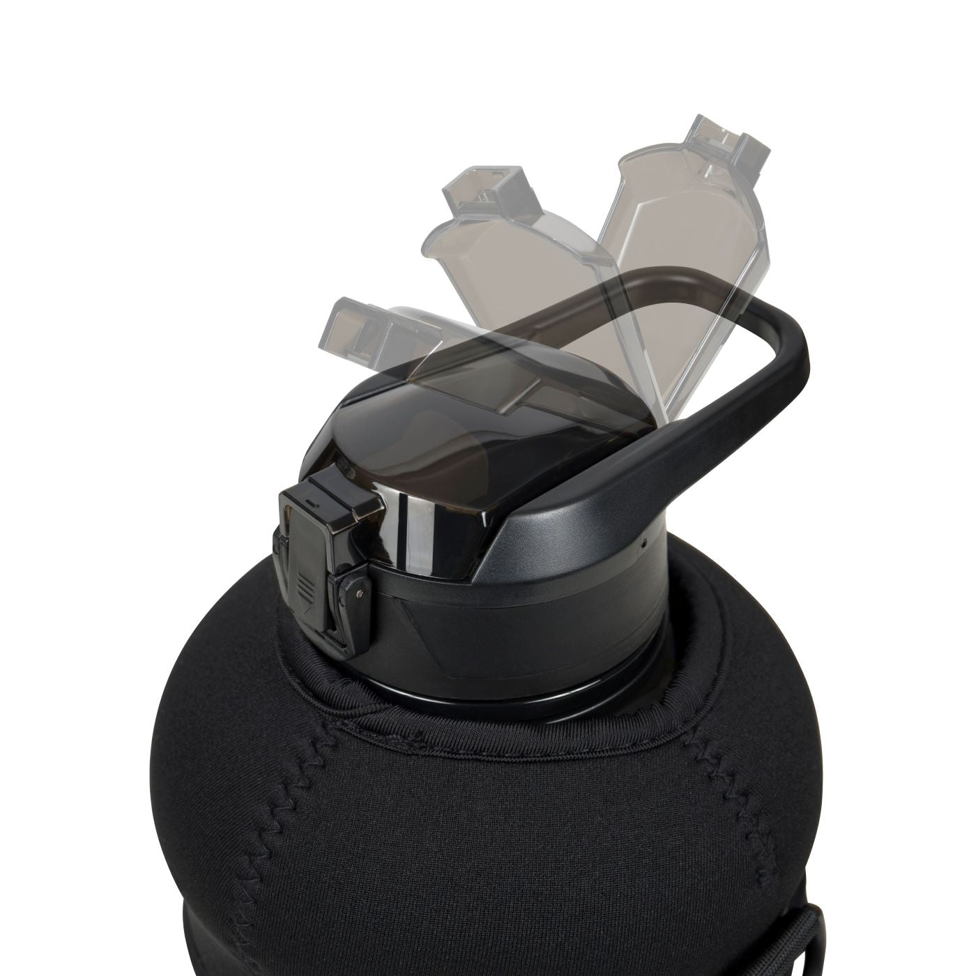 Grote Waterfles 2,2 Liter met Handvat – 2200 ML Drinkfles met Rietje & Bidon - BPA Vrij – 2.2 L - Zwart - Dynamic Force